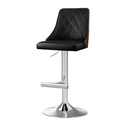 Stool Haven Bar Stool Bentwood Swivel Adjustable Kitchen Counter Stool Leather Black