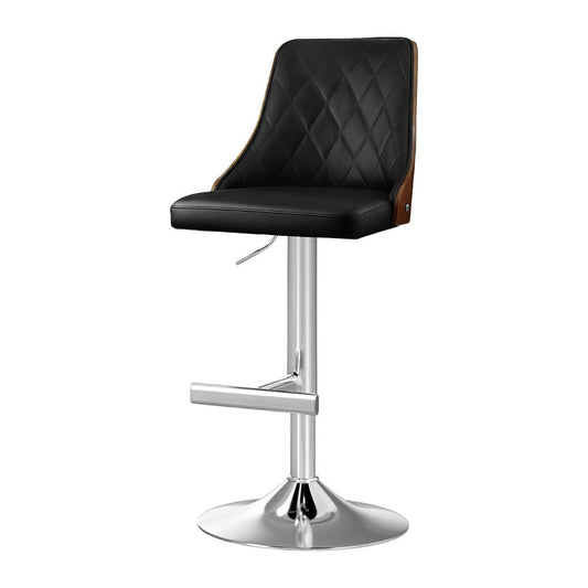 Stool Haven Bar Stool Bentwood Swivel Adjustable Kitchen Counter Stool Leather Black