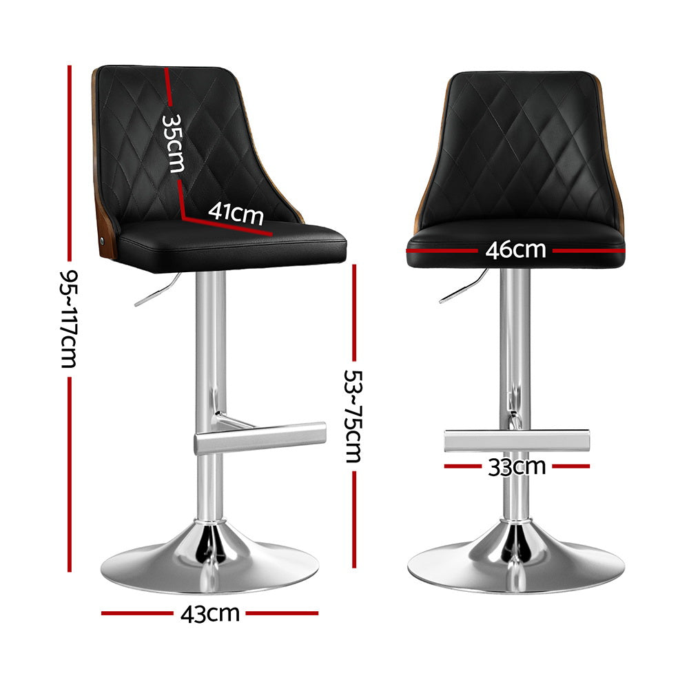 Stool Haven Bar Stool Bentwood Swivel Adjustable Kitchen Counter Stool Leather Black