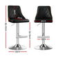 Stool Haven 2X Bar Stool Wood Swivel Adjustable Kitchen Counter Stool Leather Black