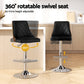 Stool Haven 2X Bar Stool Wood Swivel Adjustable Kitchen Counter Stool Leather Black