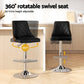 Stool Haven 4X Bar Stool Wood Swivel Adjustable Kitchen Counter Stool Leather Black
