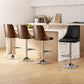 Stool Haven 4X Bar Stool Wood Swivel Adjustable Kitchen Counter Stool Leather Black