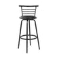 Stool Haven Set of 2 PU Leather Bar Stools - Black and Steel