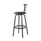 Stool Haven Set of 2 PU Leather Bar Stools - Black and Steel
