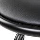 Stool Haven Set of 2 PU Leather Bar Stools - Black and Steel