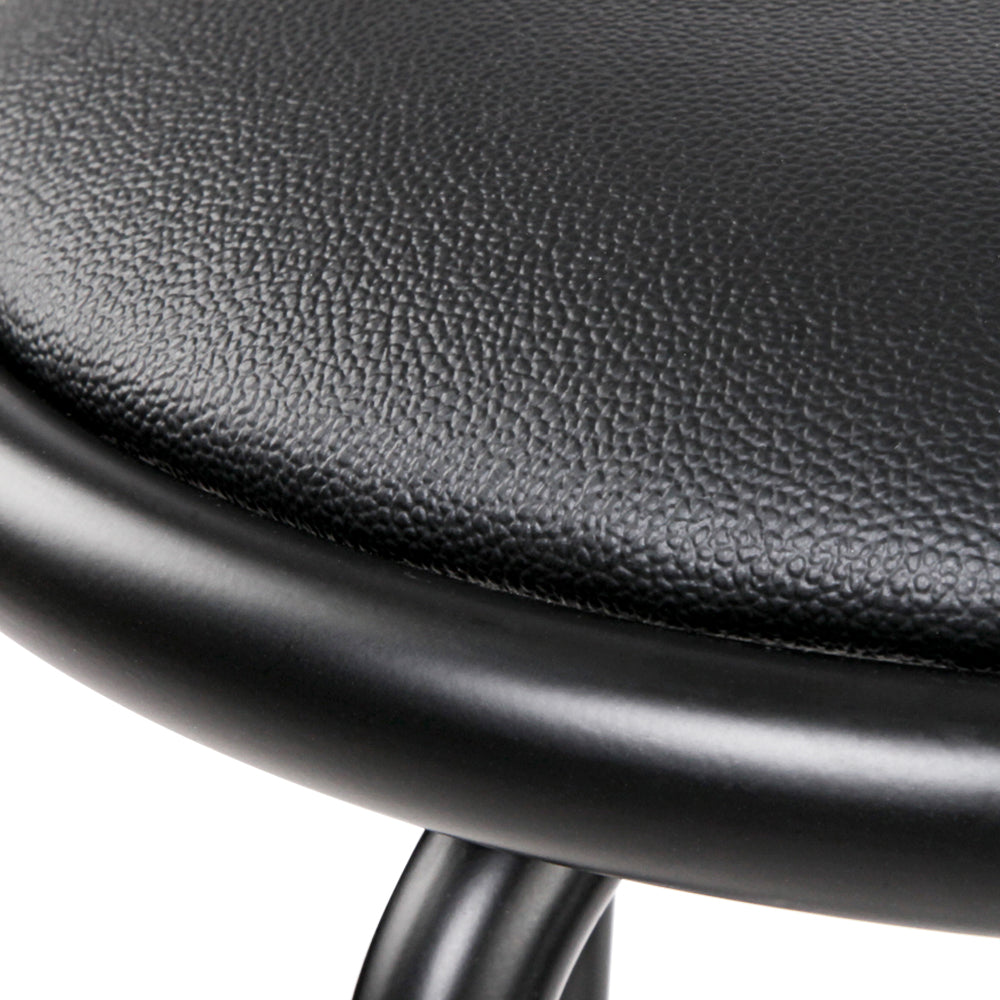 Stool Haven Set of 2 PU Leather Bar Stools - Black and Steel