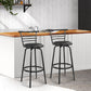 Stool Haven Set of 2 PU Leather Bar Stools - Black and Steel