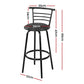 Stool Haven Set of 4 PU Leather Bar Stools - Black and Steel