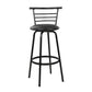 Stool Haven Set of 4 PU Leather Bar Stools - Black and Steel