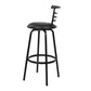 Stool Haven Set of 4 PU Leather Bar Stools - Black and Steel