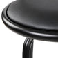 Stool Haven Set of 4 PU Leather Bar Stools - Black and Steel