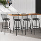 Stool Haven Set of 4 PU Leather Bar Stools - Black and Steel