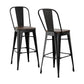 2x Stool Haven Metal Bar Stools Wooden Seat Retro Counter Stool