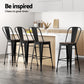 2x Stool Haven Metal Bar Stools Wooden Seat Retro Counter Stool