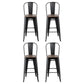 4x Stool Haven Metal Bar Stools Wooden Seat Retro Counter Stool