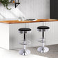 Stool Haven Set of 2 Backless PU Leather Bar Stools - Black and Chrome