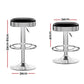 Stool Haven Set of 4 PU Leather Backless Bar Stools - Black and Chrome
