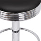 Stool Haven Set of 4 PU Leather Backless Bar Stools - Black and Chrome