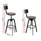 Stool Haven Rustic Industrial Style Metal Bar Stool - Black and Wood
