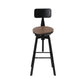 Stool Haven Rustic Industrial Style Metal Bar Stool - Black and Wood