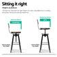 Stool Haven Rustic Industrial Style Metal Bar Stool - Black and Wood