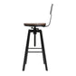 Stool Haven Set of 2 Rustic Industrial Style Metal Bar Stool - Black and Wood