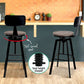 Stool Haven Set of 2 Rustic Industrial Style Metal Bar Stool - Black and Wood