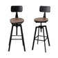 Stool Haven 4x Bar Stools Kitchen Dining Chairs Adjustable Wood Stool w/Backrest