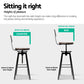 Stool Haven 4x Bar Stools Kitchen Dining Chairs Adjustable Wood Stool w/Backrest