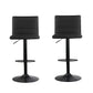 Stool Haven 2x Bar Stools Gas Lift Linen Fabric Black