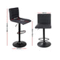 Stool Haven 4x Bar Stools Gas Lift Linen Fabric Black