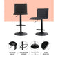 Stool Haven 4x Bar Stools Gas Lift Linen Fabric Black