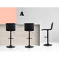 Stool Haven 4x Bar Stools Gas Lift Linen Fabric Black
