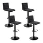 Stool Haven 4x Bar Stools Gas Lift Linen Fabric Black