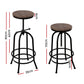 Stool Haven Bar Stool Industrial Round Seat Wood Metal - Black and Brown