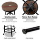 Stool Haven Set of 2 Bar Stool Industrial Round Seat Wood Metal - Black and Brown