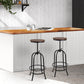 Stool Haven Set of 2 Bar Stool Industrial Round Seat Wood Metal - Black and Brown