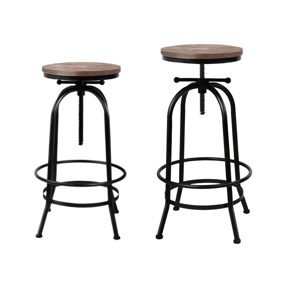 Stool Haven 4x Bar Stools Kitchen Dining Chairs Adjustable Wooden Vintage Stool