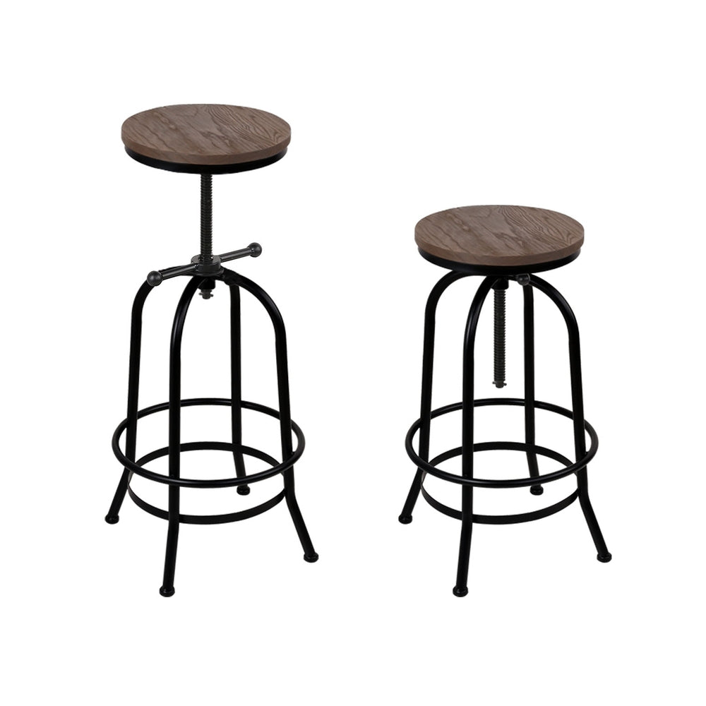 Stool Haven 4x Bar Stools Kitchen Dining Chairs Adjustable Wooden Vintage Stool