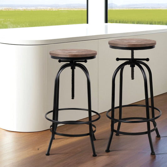 Stool Haven 4x Bar Stools Kitchen Dining Chairs Adjustable Wooden Vintage Stool