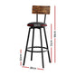 Stool Haven 2X Industrial Bar Stools Upholstered Counter Chairs Steel Frame Anti-Scratch