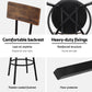 Stool Haven 2X Industrial Bar Stools Upholstered Counter Chairs Steel Frame Anti-Scratch