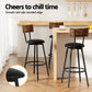 Stool Haven 4X Industrial Bar Stools Upholstered Counter Chairs Steel Frame Anti-Scratch