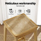 Stool Haven 4 x Bar Stools Rubber Wood & PVC Rattan