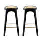 Stool Haven 2x Bar Stools Rattan Counter Kitchen Dining Chair Bamboo Saddle Black