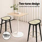 Stool Haven 2x Bar Stools Rattan Counter Kitchen Dining Chair Bamboo Saddle Black