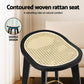 Stool Haven 4x Bar Stools Rattan Counter Kitchen Dining Chair Bamboo Saddle Black