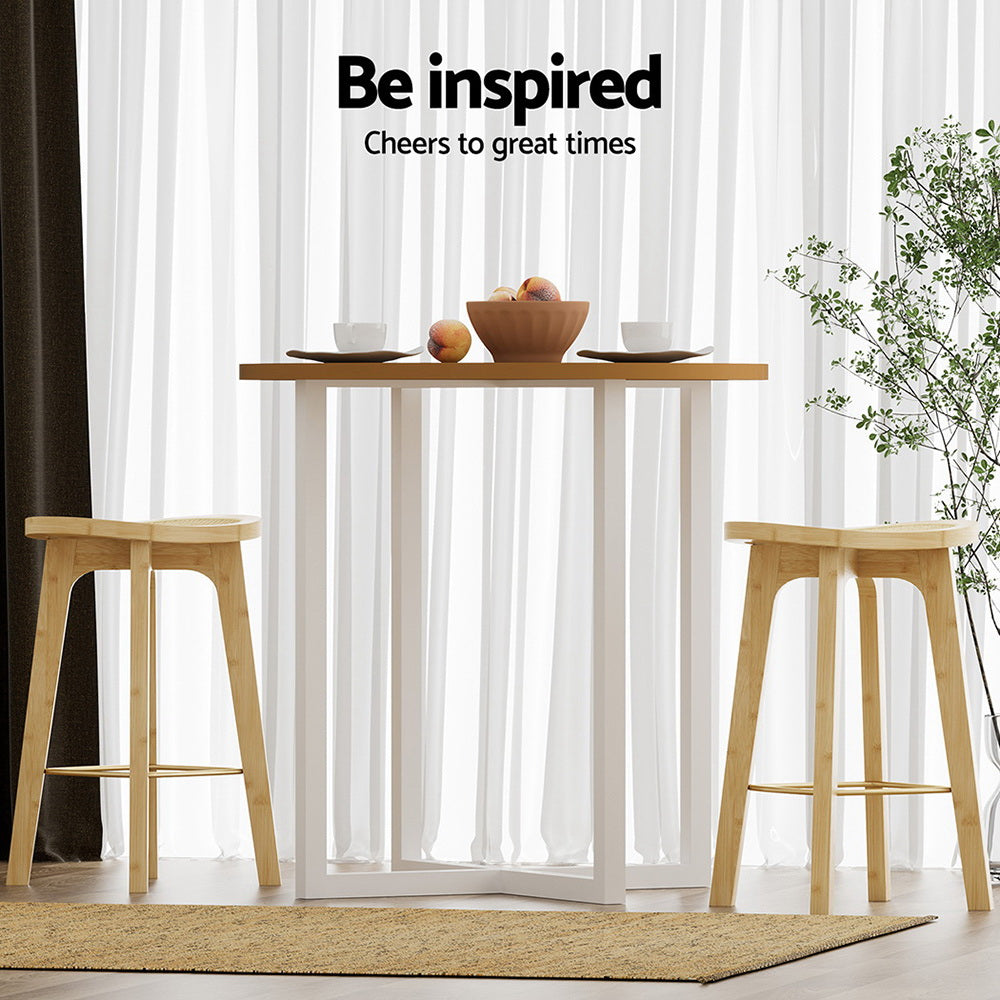 Stool Haven 2 x Bar Stools Bamboo & PVC Rattan