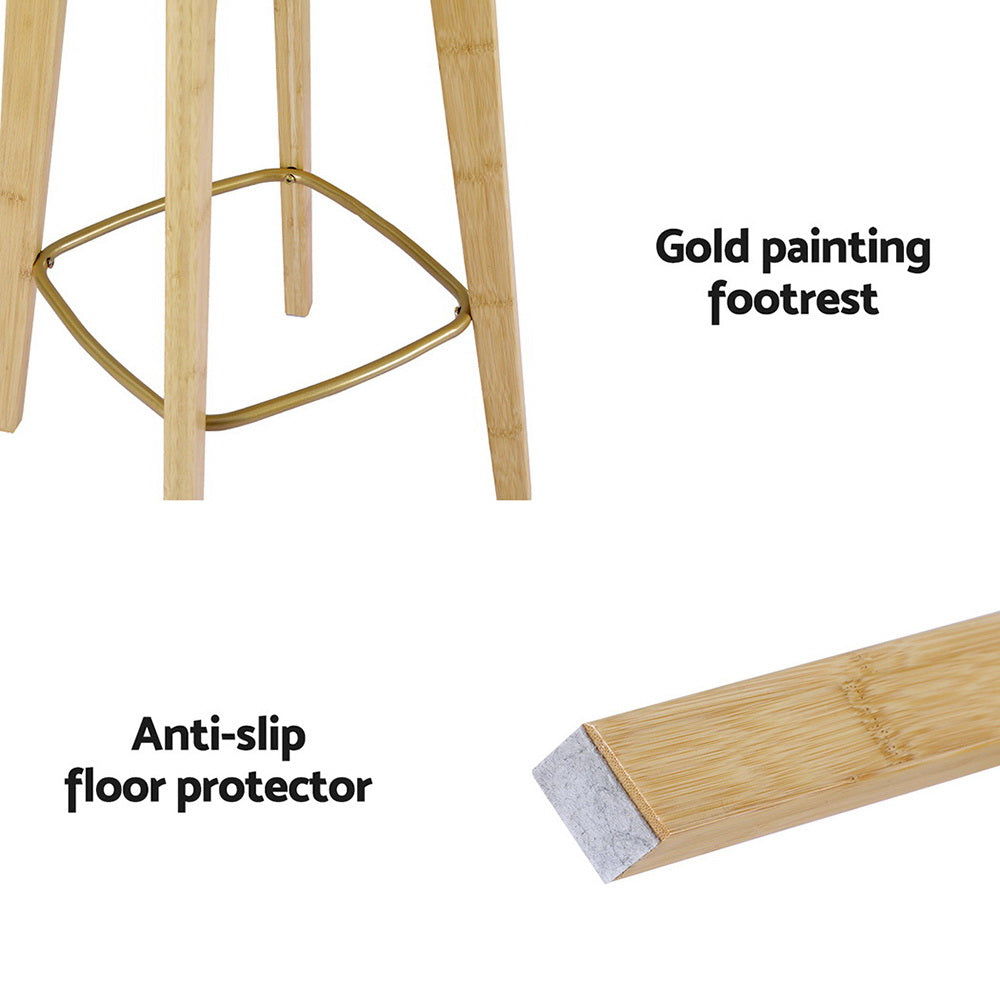 Stool Haven 4 x Bar Stools Bamboo & PVC Rattan